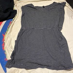 Navy and white striped summer dress from Denver Hayes